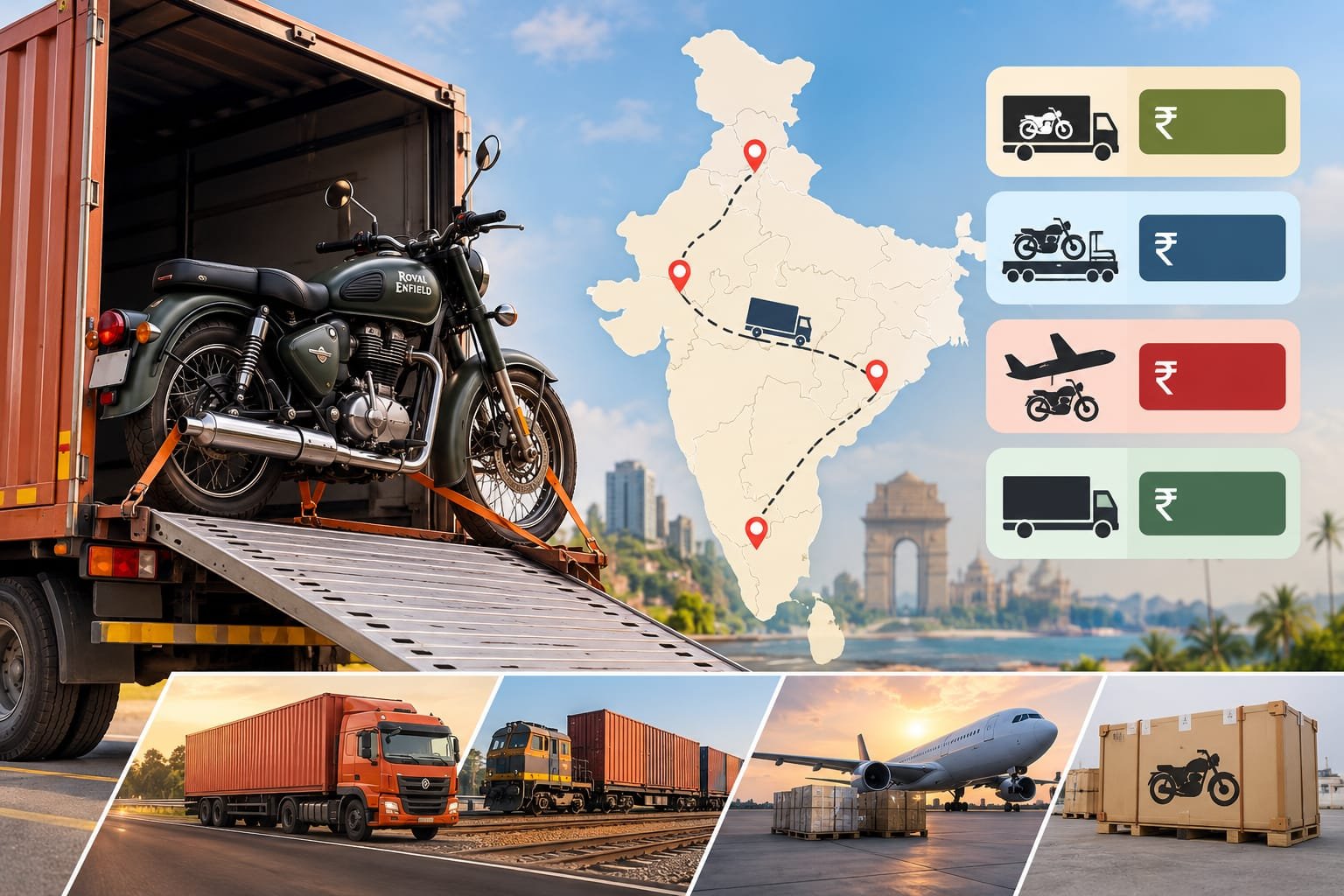 Royal Enfield Bike Transport Cost Across India